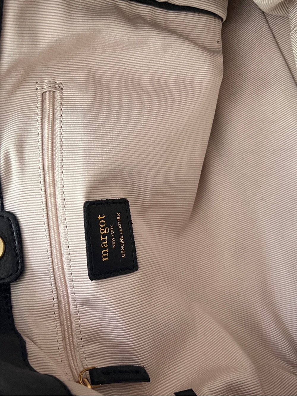 Margot New York Black Leather Tote Bag - Picture 5 of 6